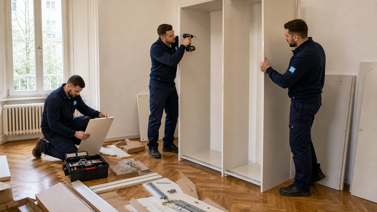 Anker Umzüge baut einen Schrank in der neuen Wohnung wieder auf